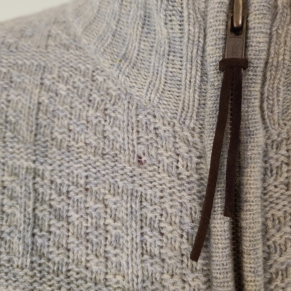 Jillian Jones Mint Green Lambswool Zip Up Square Knit Sweater Medium - Picture 5 of 10